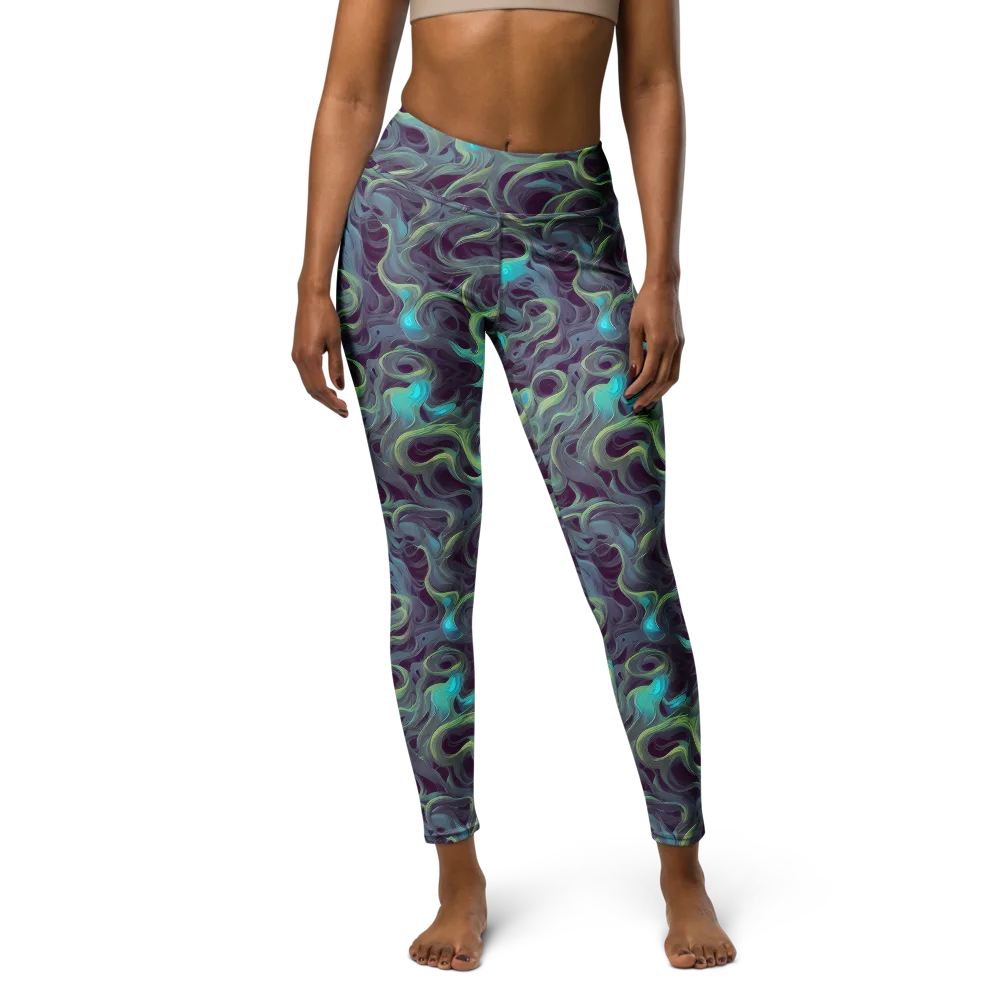 Aqua Apparition on Yoga Leggings — Front