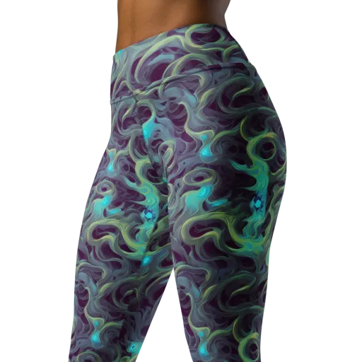 Aqua Apparition on a Yoga Leggings