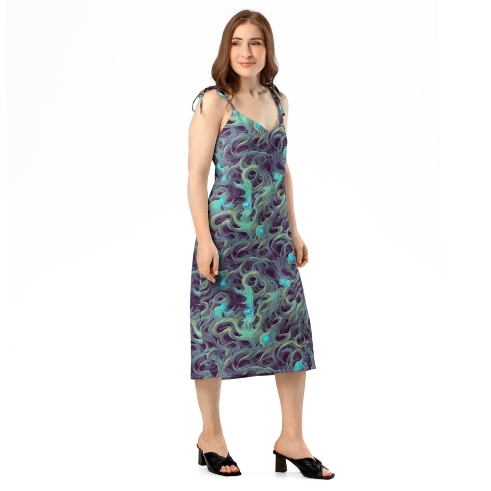Aqua Apparition on Slip Dress — Right Front