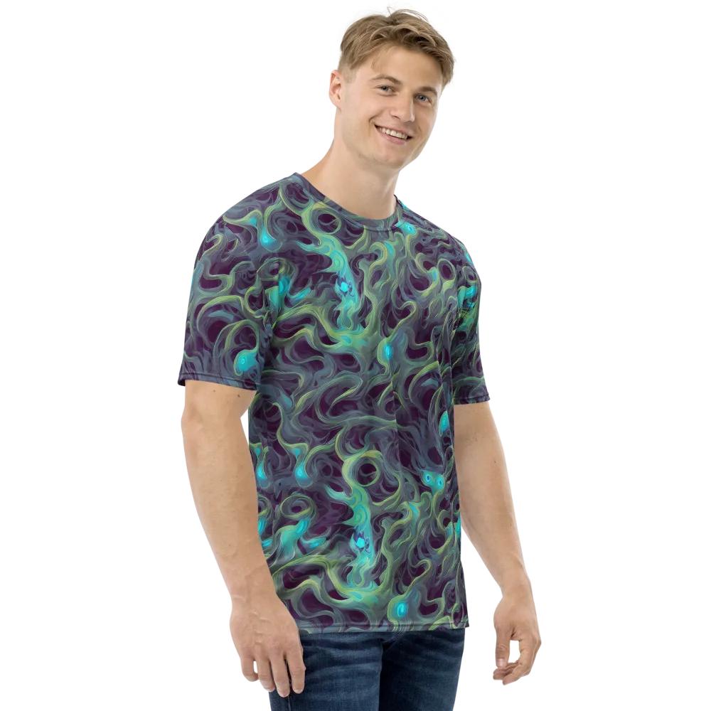 Aqua Apparition on Men's Crew Neck T-Shirt — Right