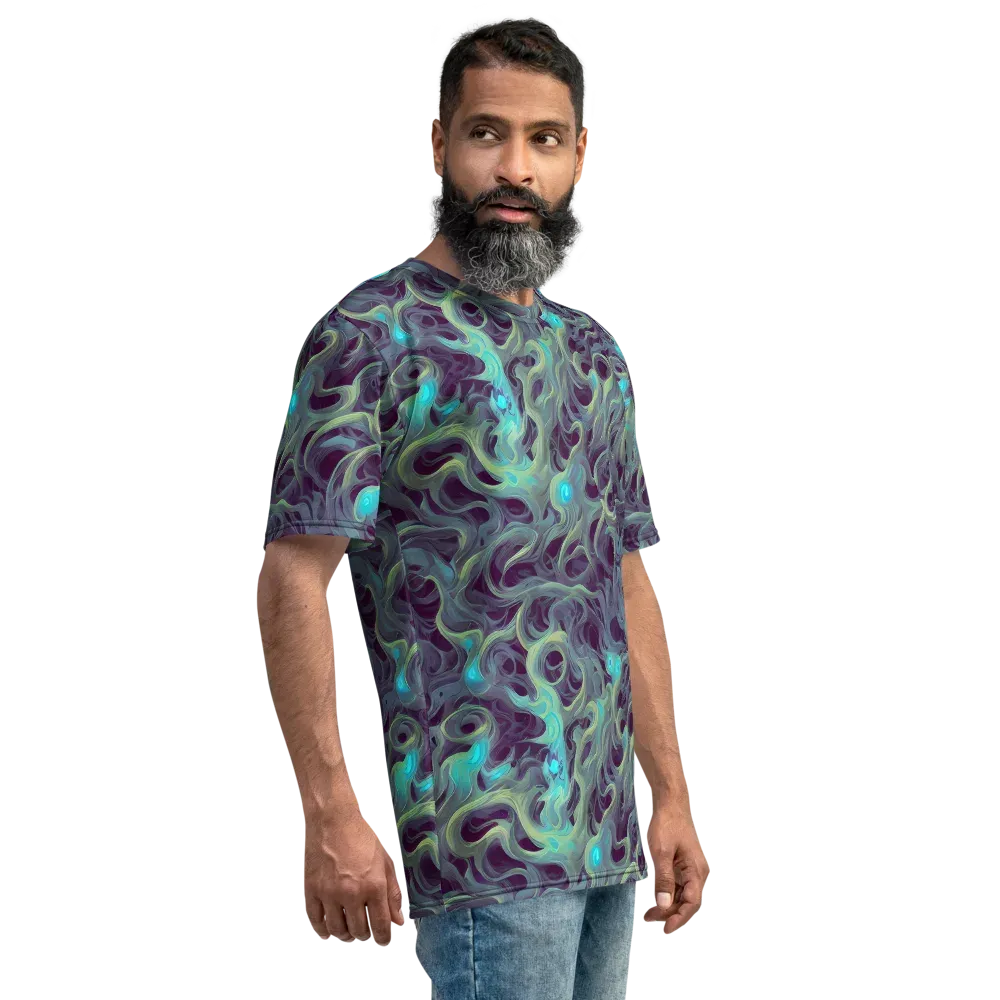 Aqua Apparition on Men's Crew Neck T-Shirt — Right