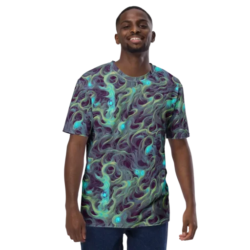 Aqua Apparition on a Men's Crew Neck T-Shirt