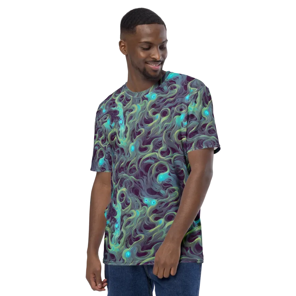Aqua Apparition on Men's Crew Neck T-Shirt — Left