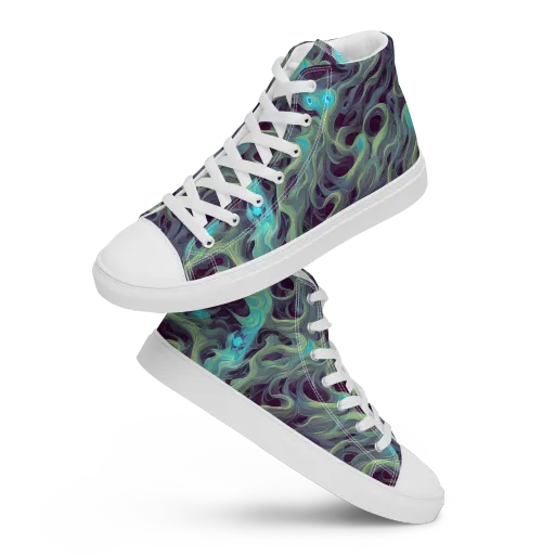 Aqua Apparition on a Men's High Top Canvas Shoes