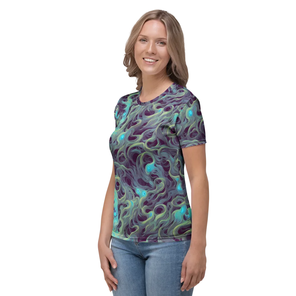 Aqua Apparition on Women's Crew Neck T-Shirt — Left