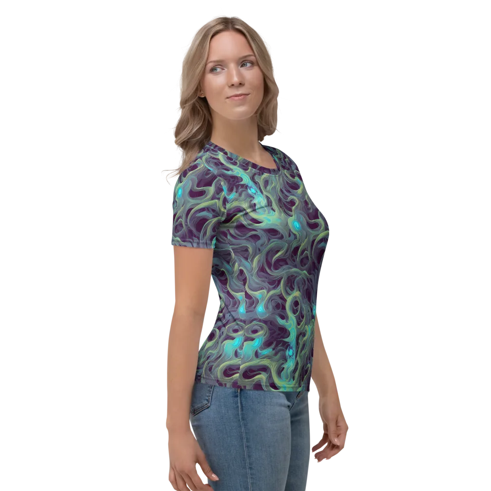 Aqua Apparition on Women's Crew Neck T-Shirt — Right
