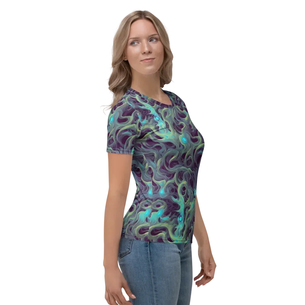 Aqua Apparition on Women's Crew Neck T-Shirt — Right