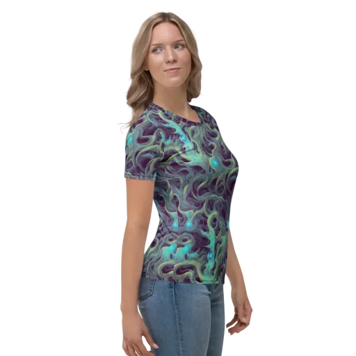 Aqua Apparition on a Women's Crew Neck T-Shirt