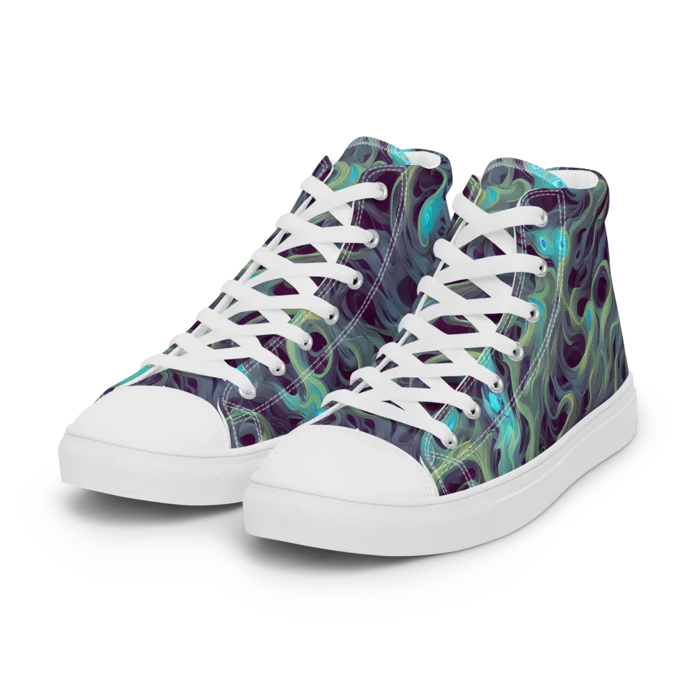 Aqua Apparition on Women's High Top Canvas Shoes — Left Front