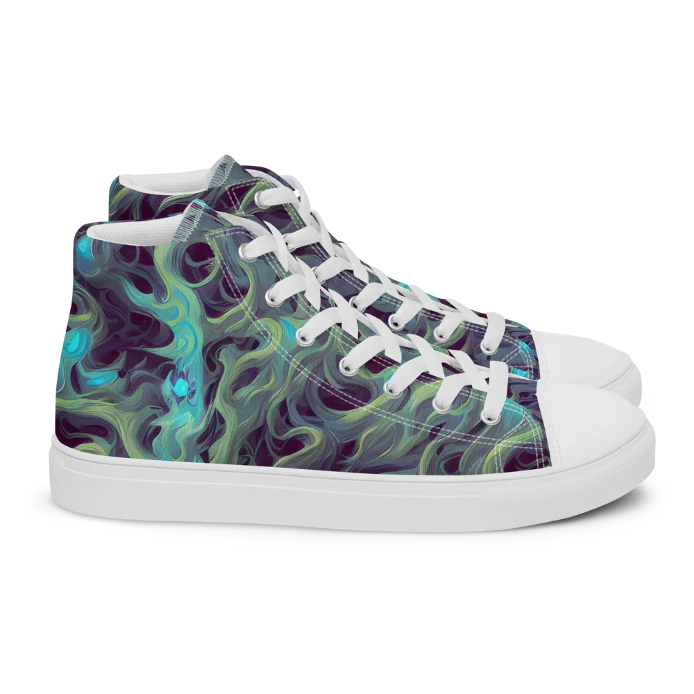 Aqua Apparition on Women's High Top Canvas Shoes — Right