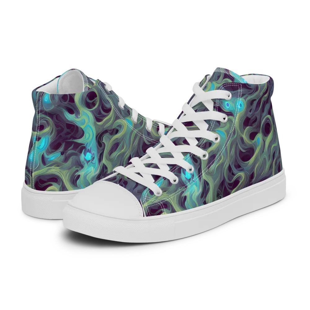 Aqua Apparition on Women's High Top Canvas Shoes — Left