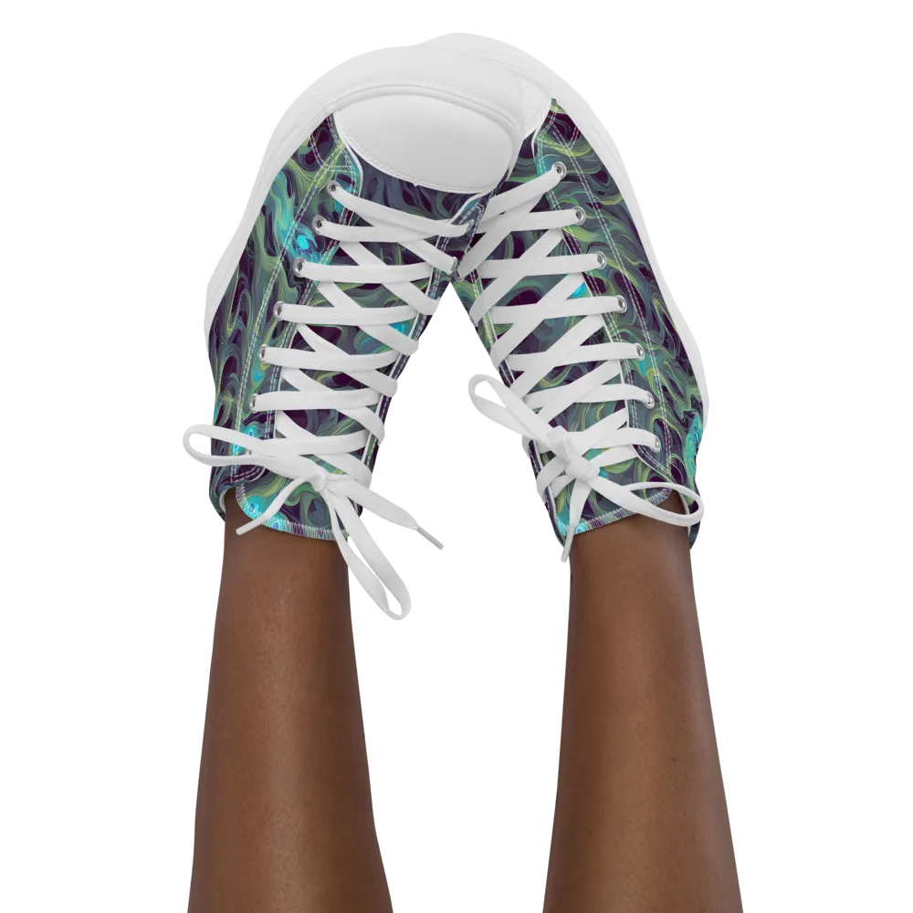 Aqua Apparition on Women's High Top Canvas Shoes — Front