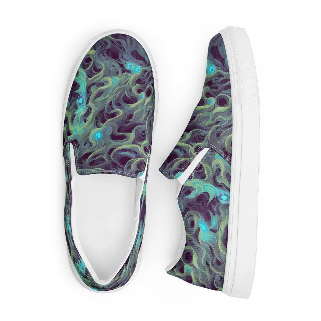 Aqua Apparition on Men's Slip-On Canvas Shoes — Front