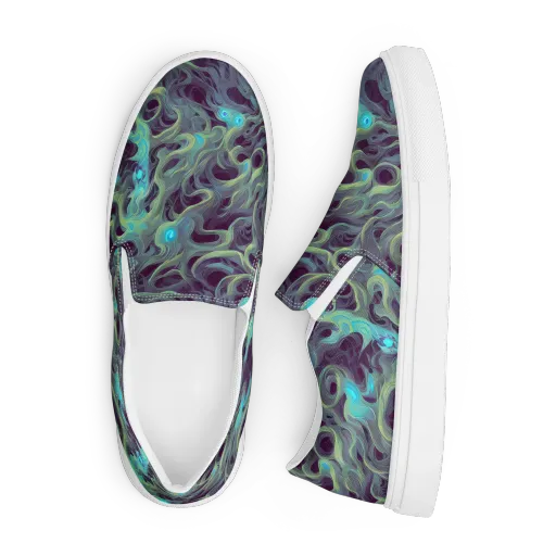 Aqua Apparition on a Men's Slip-On Canvas Shoes