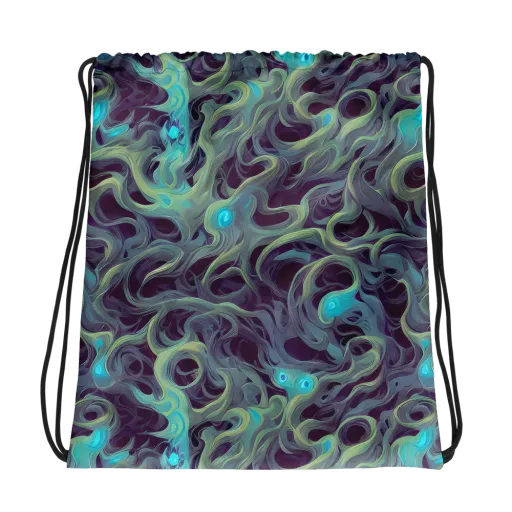 Aqua Apparition on a Drawstring Bag