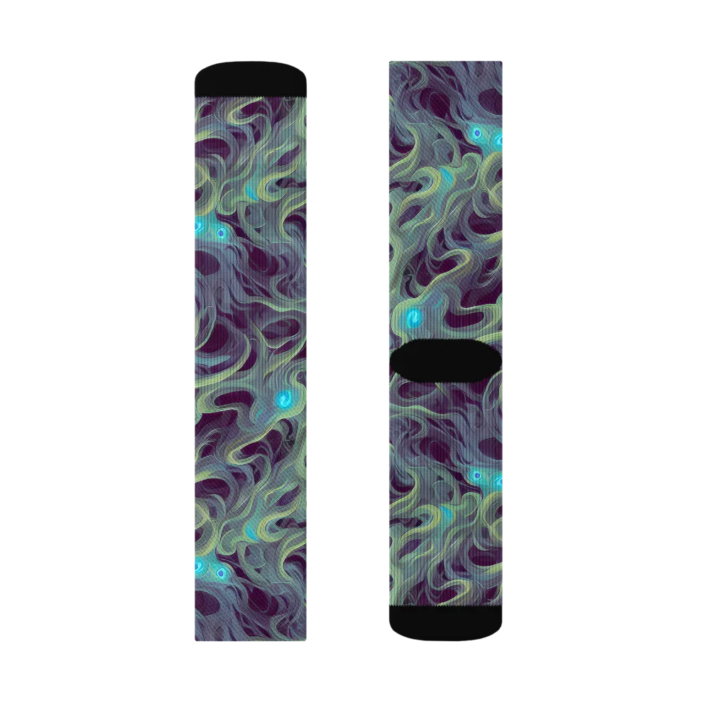 Aqua Apparition on Socks — Left Sock