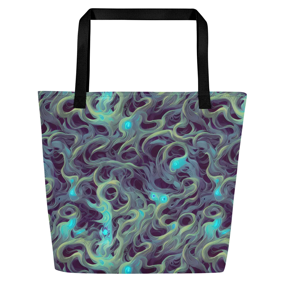 Aqua Apparition on Large Tote Bag W/ Pocket — Front