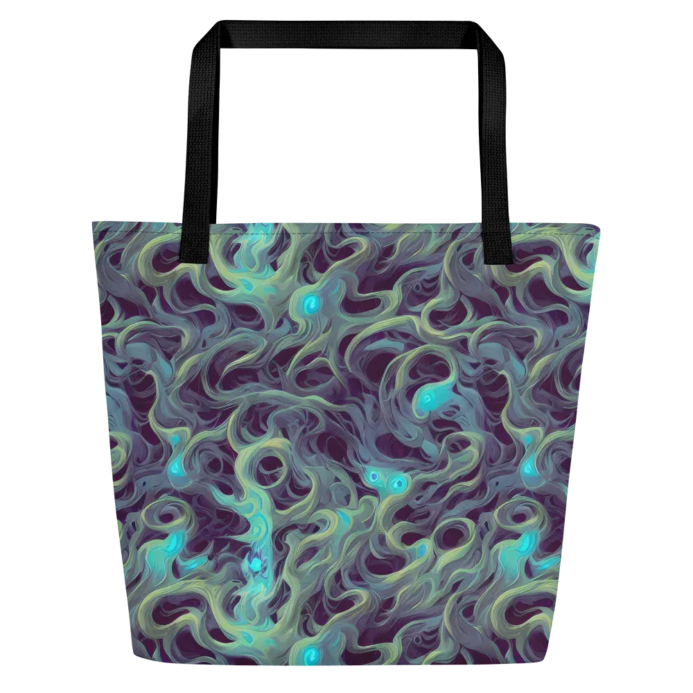 Aqua Apparition on Large Tote Bag W/ Pocket — Front