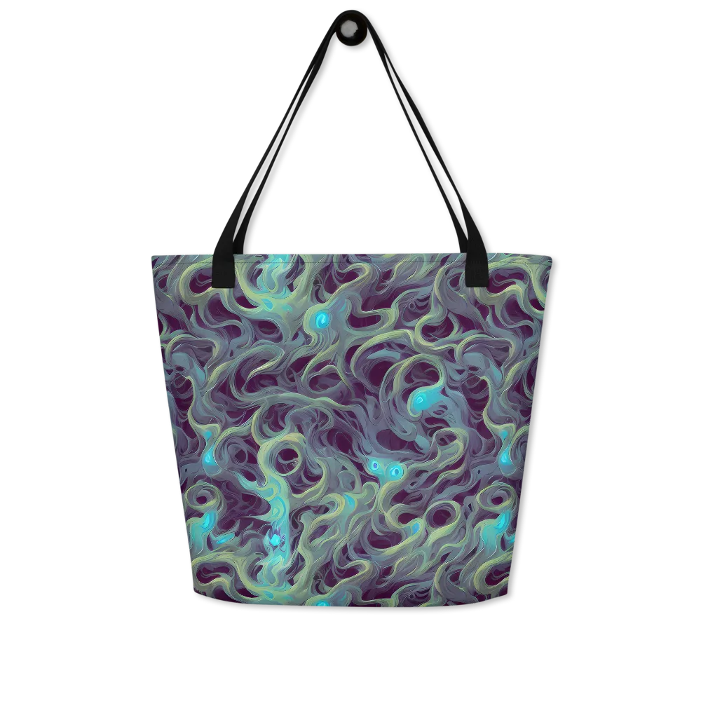 Aqua Apparition on Large Tote Bag W/ Pocket — Front
