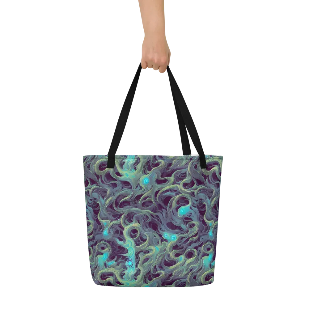 Aqua Apparition on Large Tote Bag W/ Pocket — Front