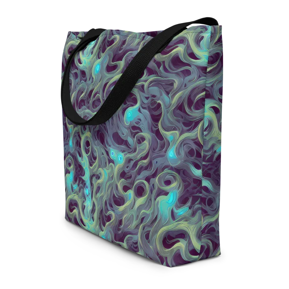 Aqua Apparition on Large Tote Bag W/ Pocket — Front