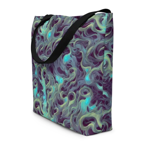 Aqua Apparition on a Large Tote Bag W/ Pocket
