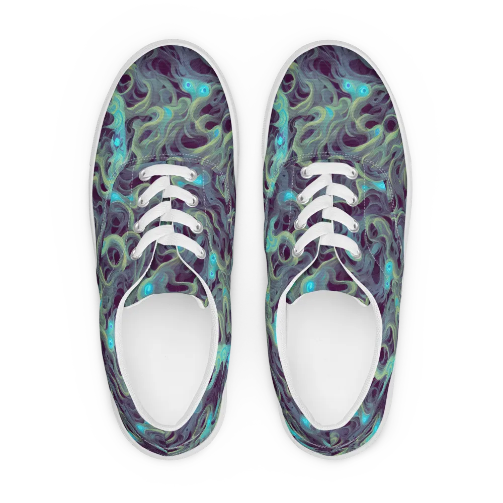 Aqua Apparition on Men's Lace-Up Canvas Shoes — Front