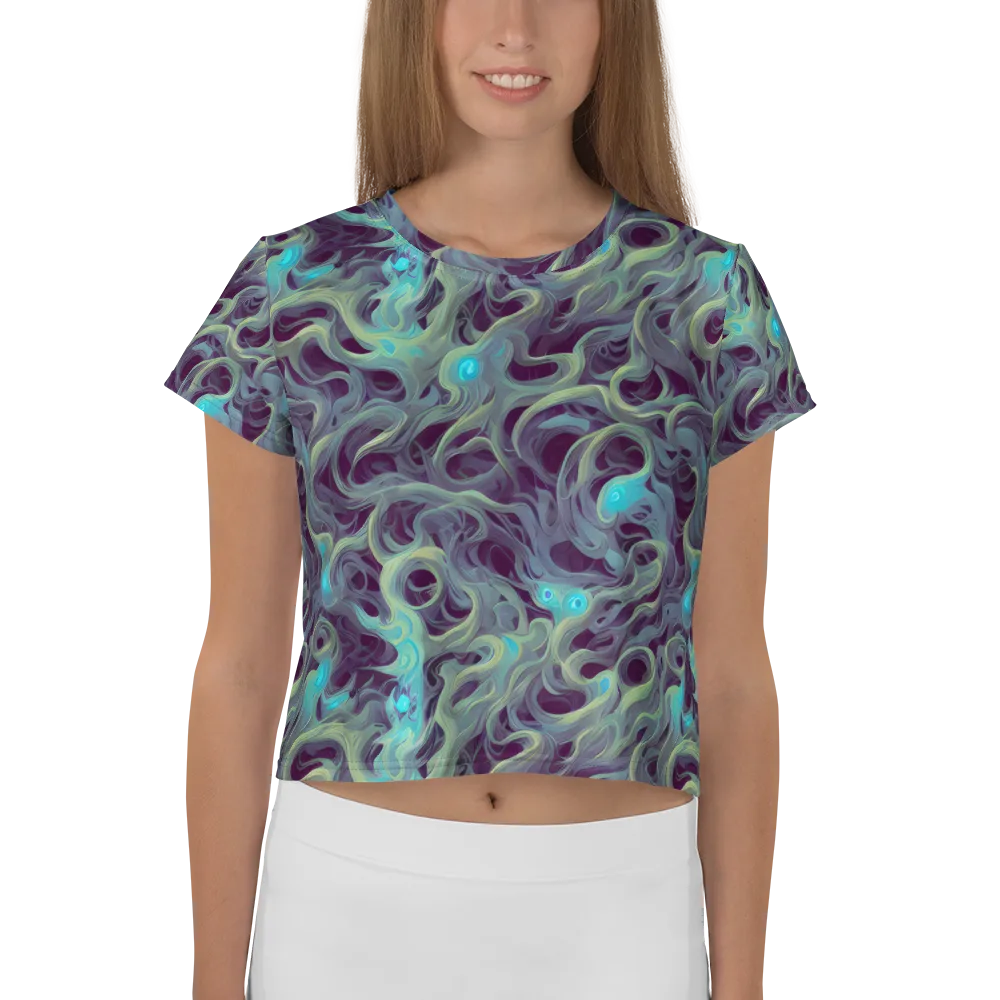 Aqua Apparition on Crop Tee — Front