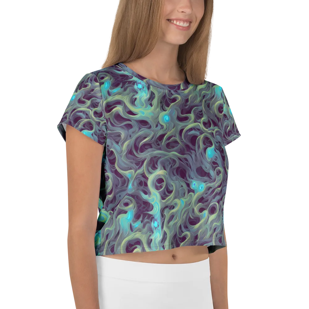 Aqua Apparition on Crop Tee — Right