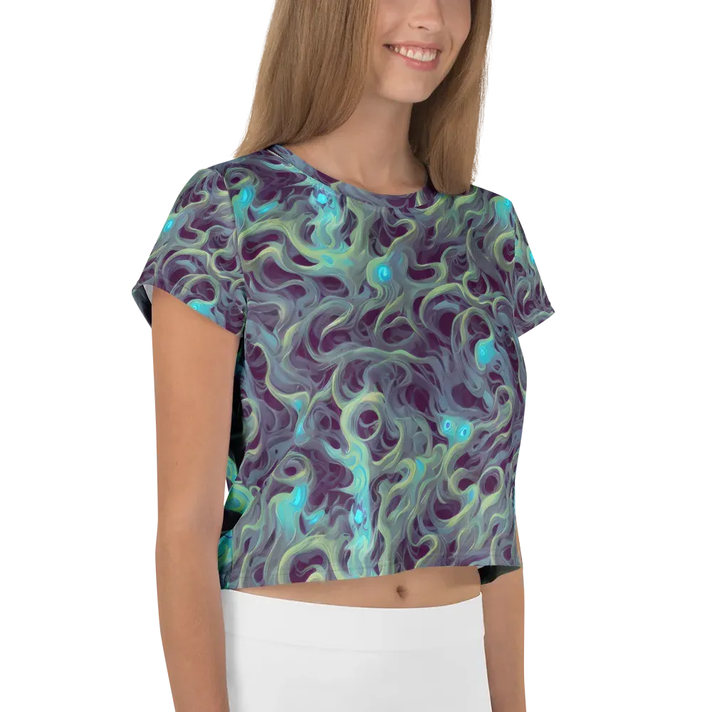 Aqua Apparition on Crop Tee — Right