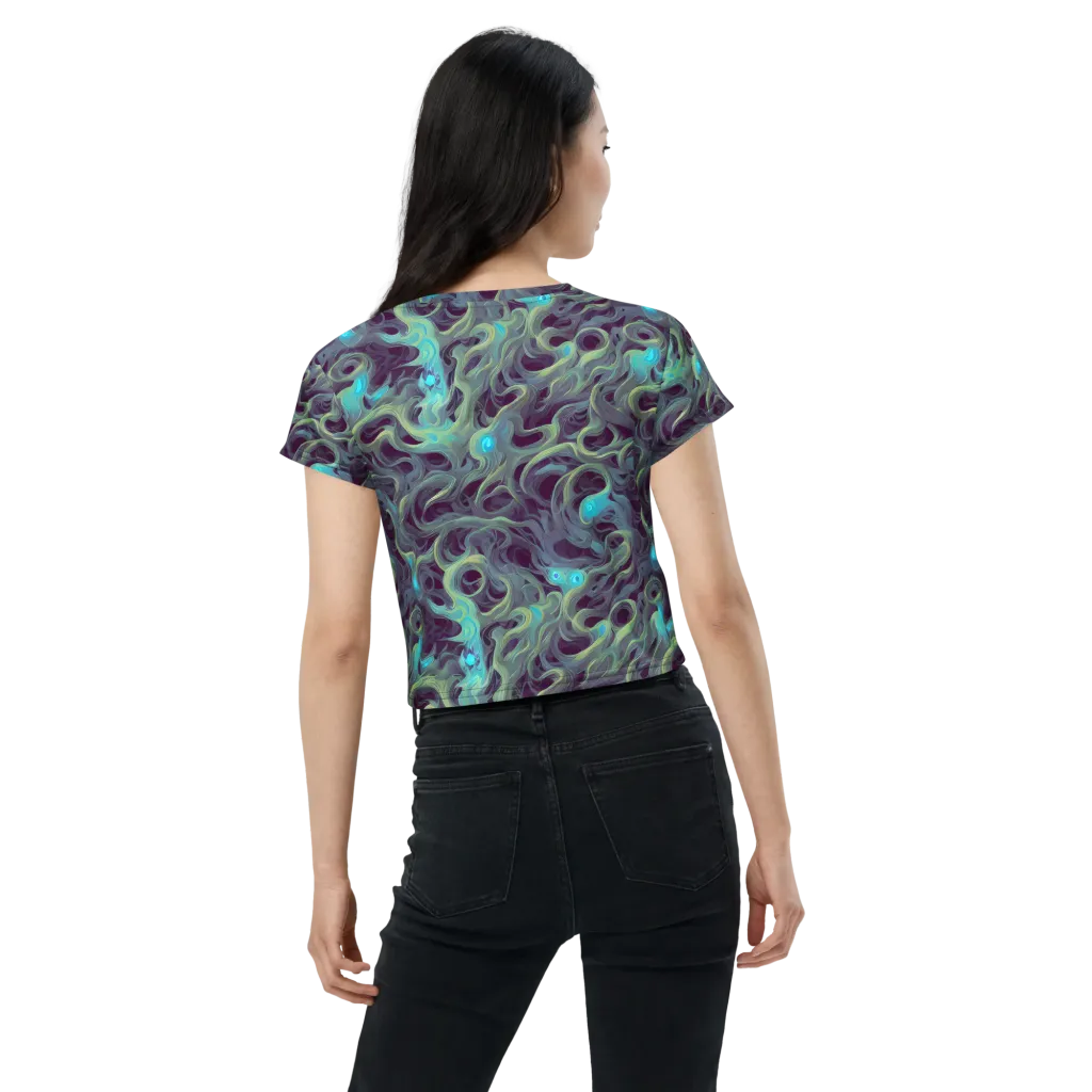 Aqua Apparition on Crop Tee — Back
