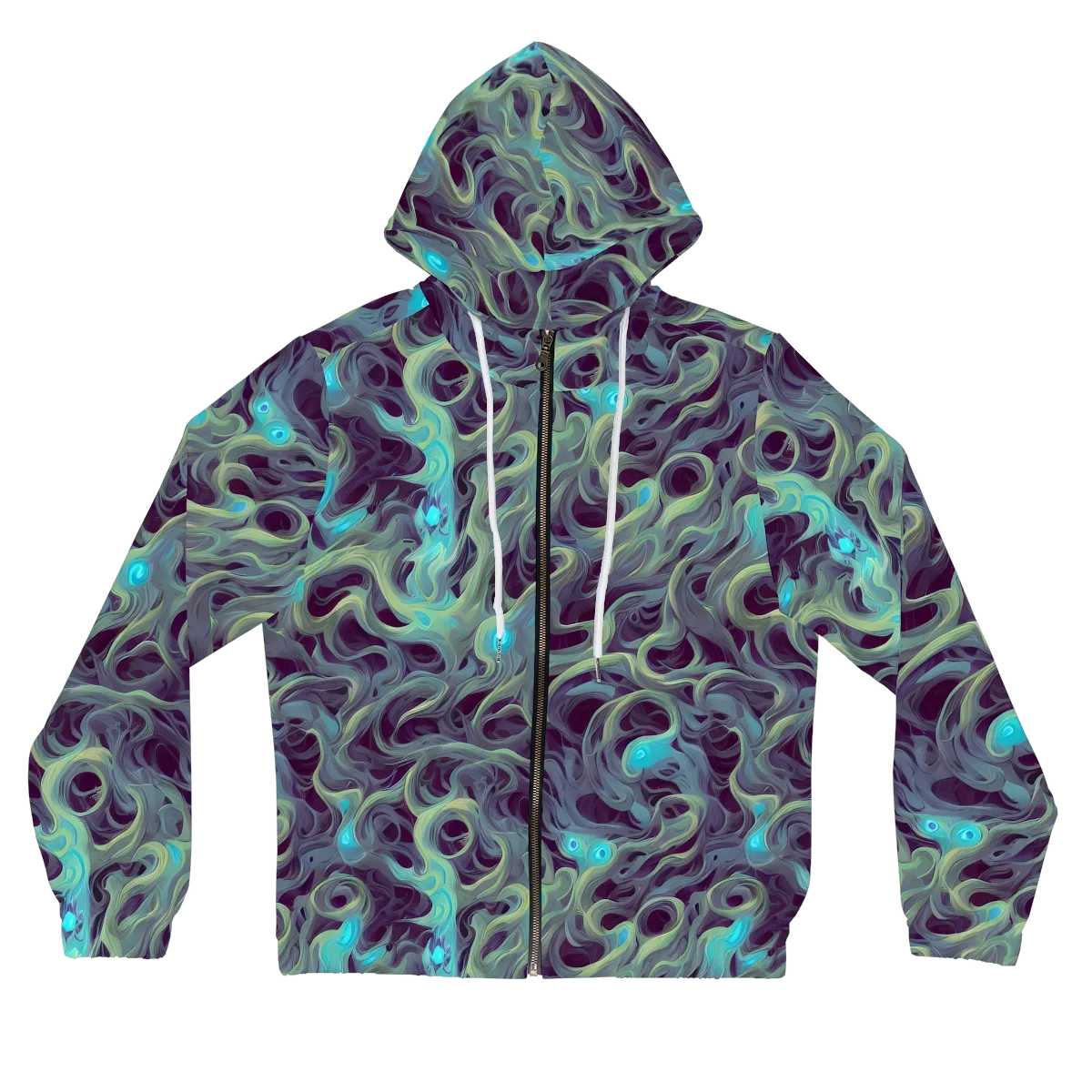 Aqua Apparition on Women's Full-Zip Hoodie — Front