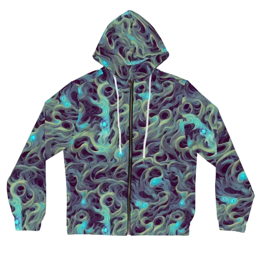Aqua Apparition on a Women's Full-Zip Hoodie