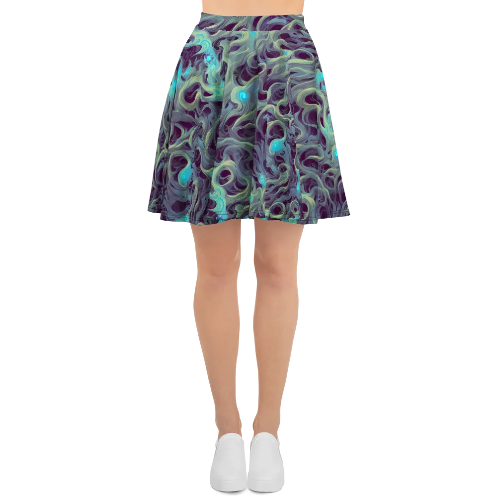 Aqua Apparition on Skater Skirt — Front