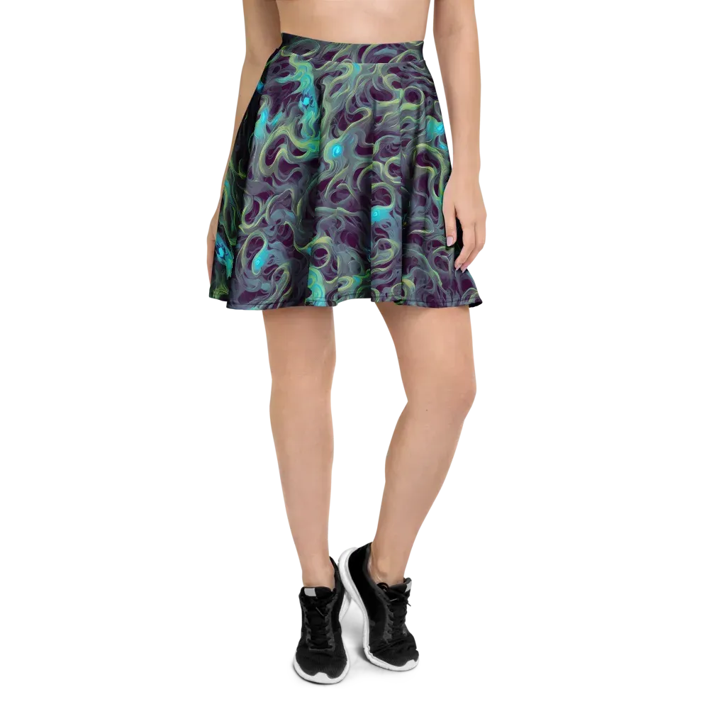 Aqua Apparition on Skater Skirt — Front