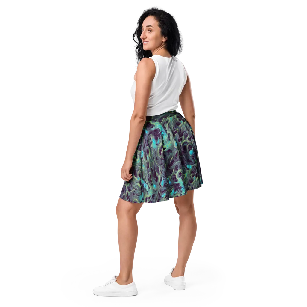 Aqua Apparition on Skater Skirt — Back