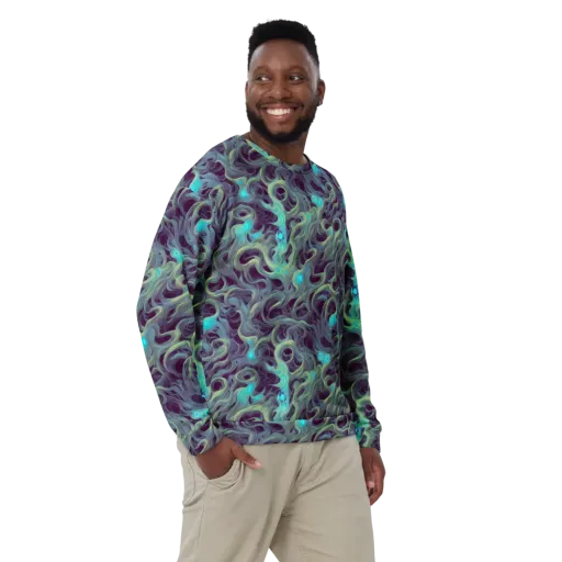 Aqua Apparition on a Sweatshirt