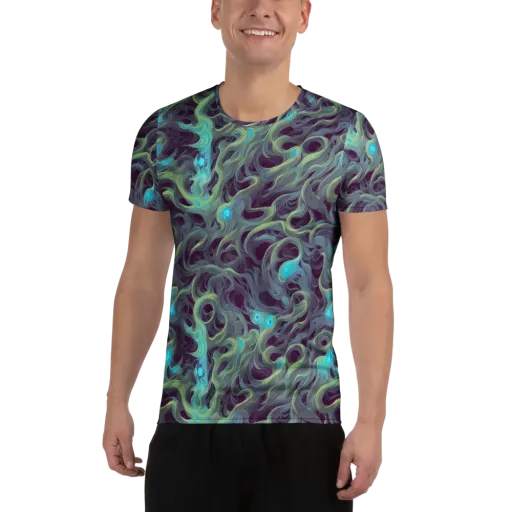 Aqua Apparition on a Men's Athletic T-Shirt