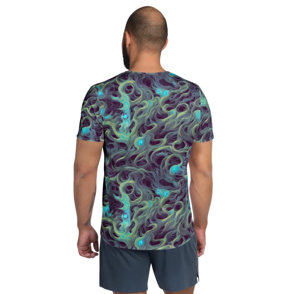 Aqua Apparition on Men's Athletic T-Shirt — Back