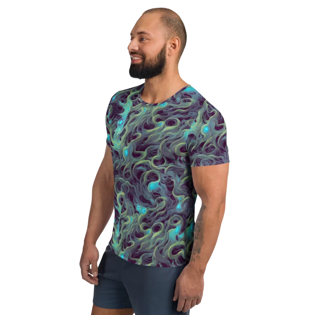 Aqua Apparition on Men's Athletic T-Shirt — Left