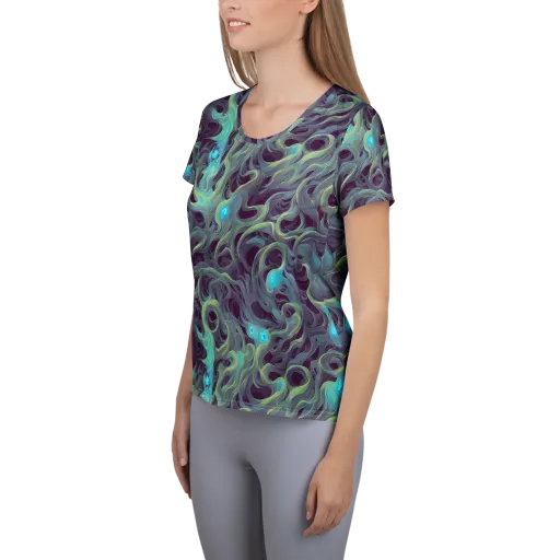 Aqua Apparition on a Women's Athletic T-Shirt