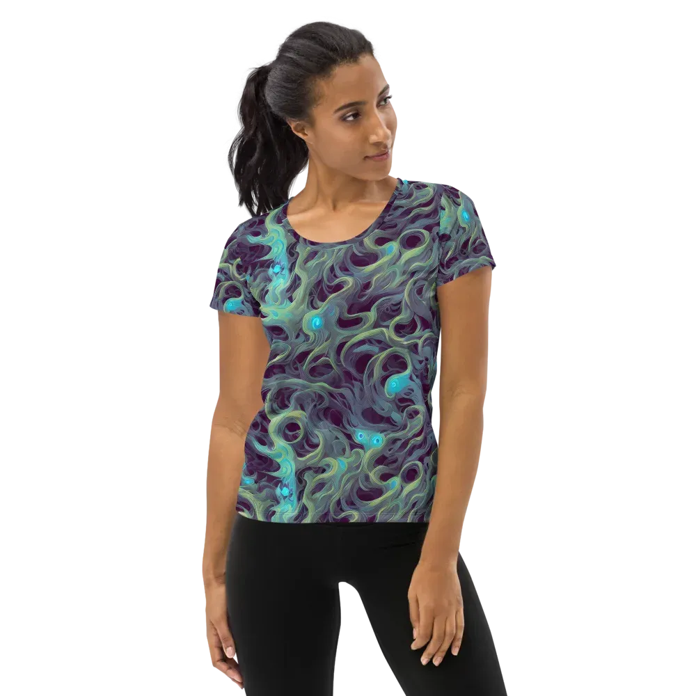Aqua Apparition on Women's Athletic T-Shirt — Front