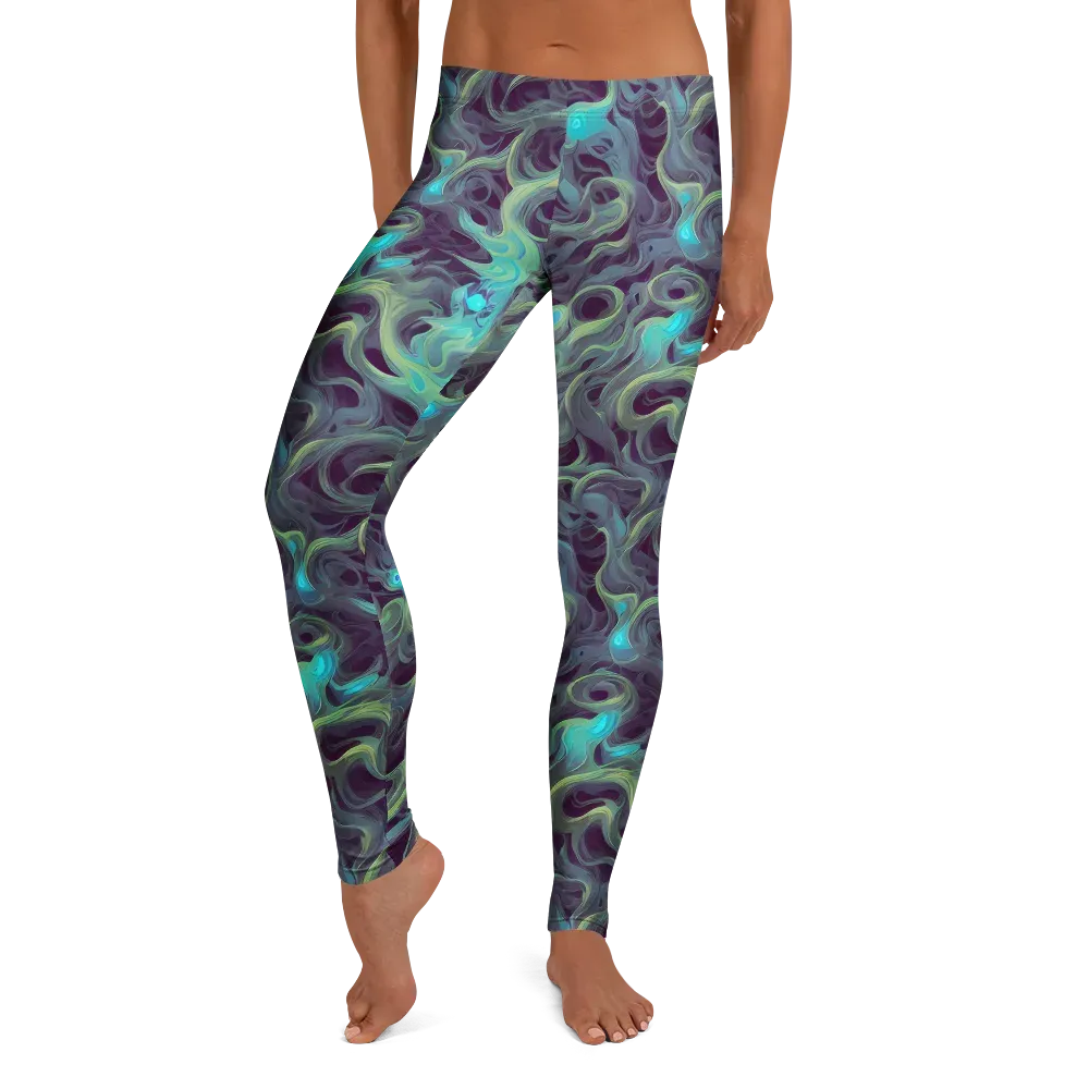 Aqua Apparition on Leggings — Front