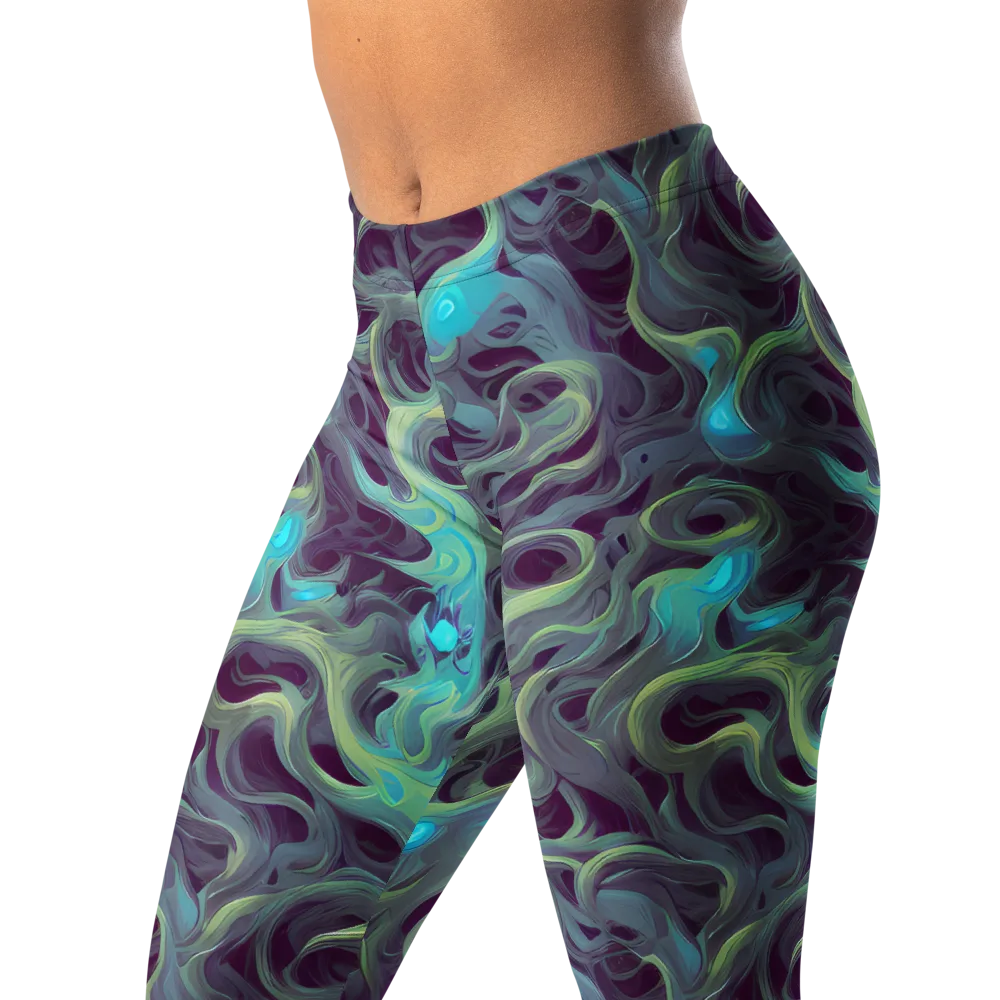 Aqua Apparition on Leggings — Left Front