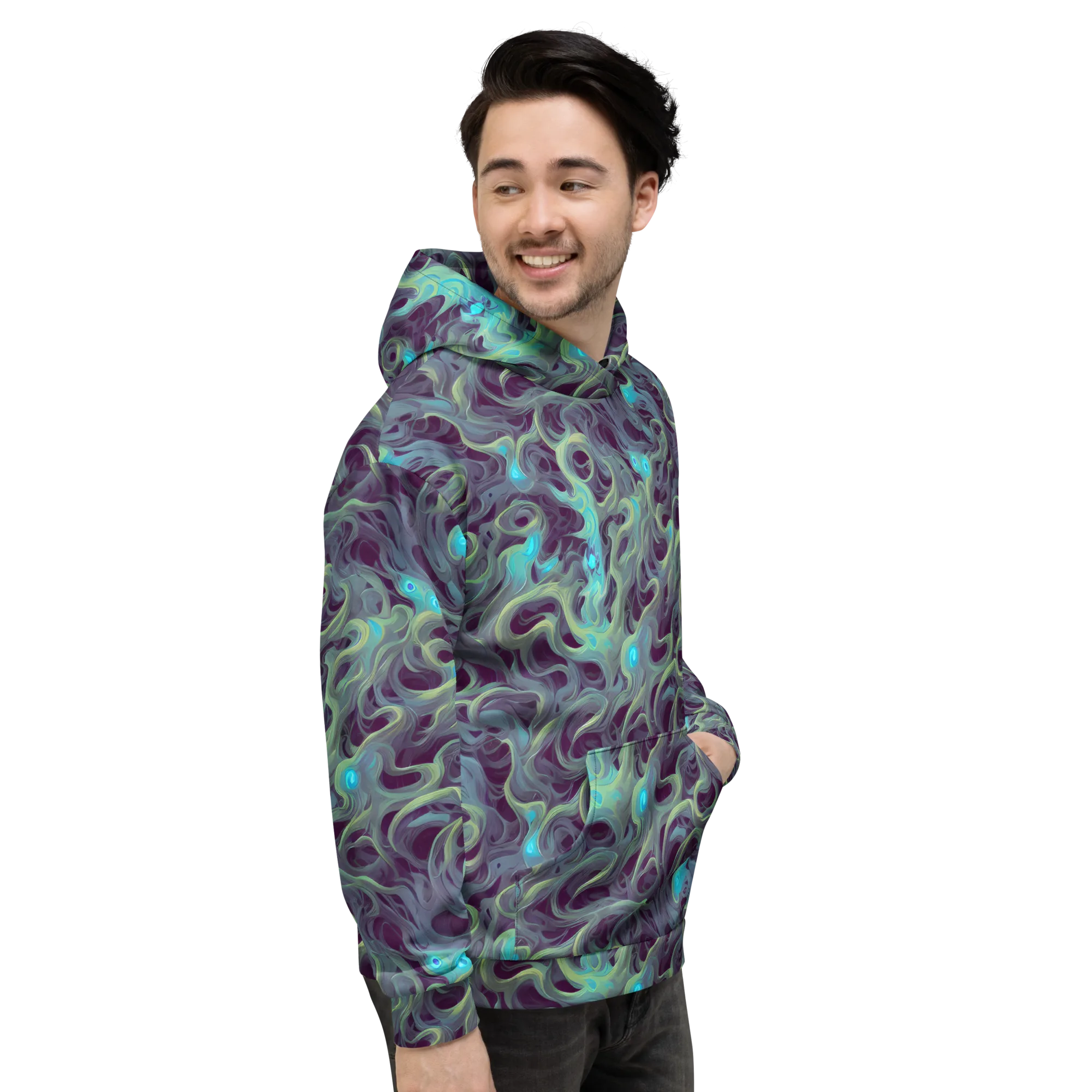 Aqua Apparition on Hoodie — Right