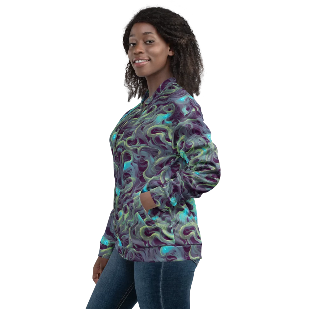 Aqua Apparition on Bomber Jacket — Left