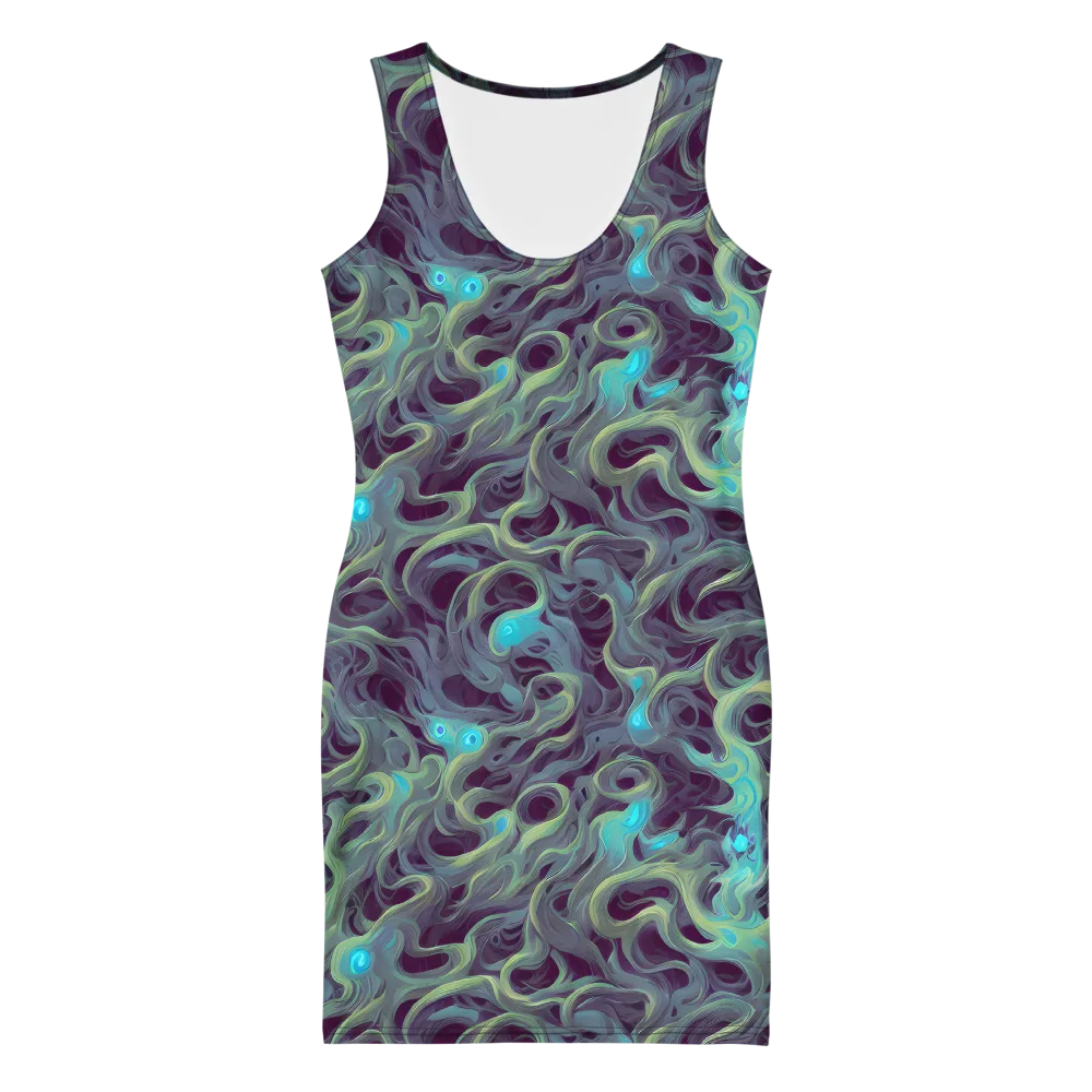 Aqua Apparition on Bodycon Dress — Front