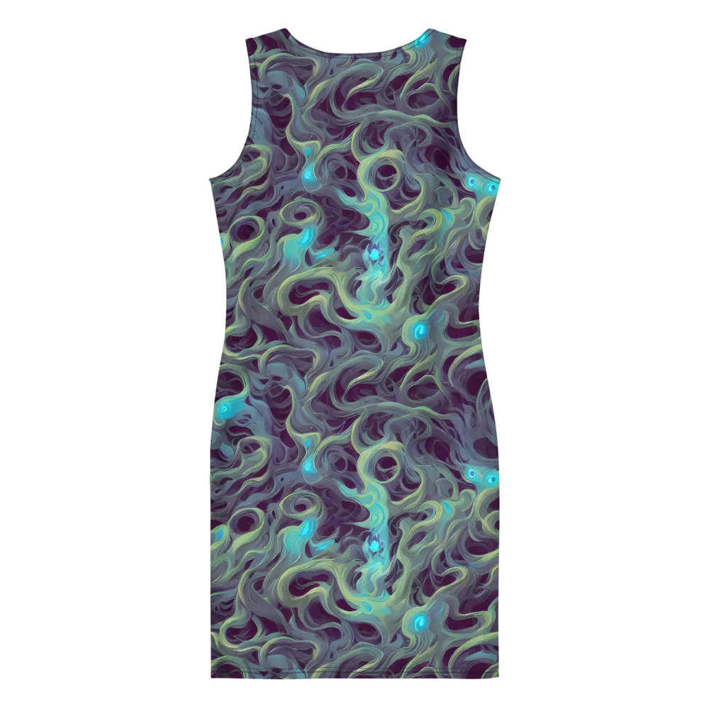 Aqua Apparition on Bodycon Dress — Back