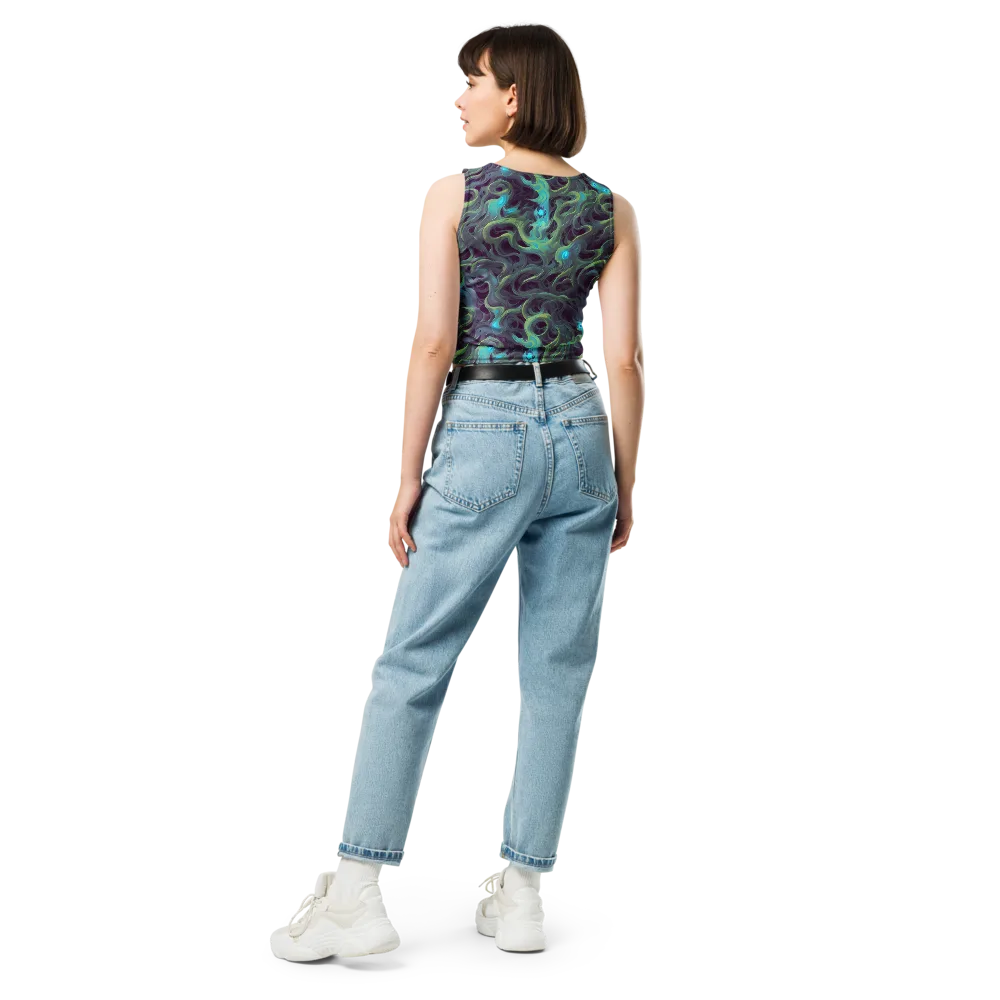 Aqua Apparition on Crop Top — Back