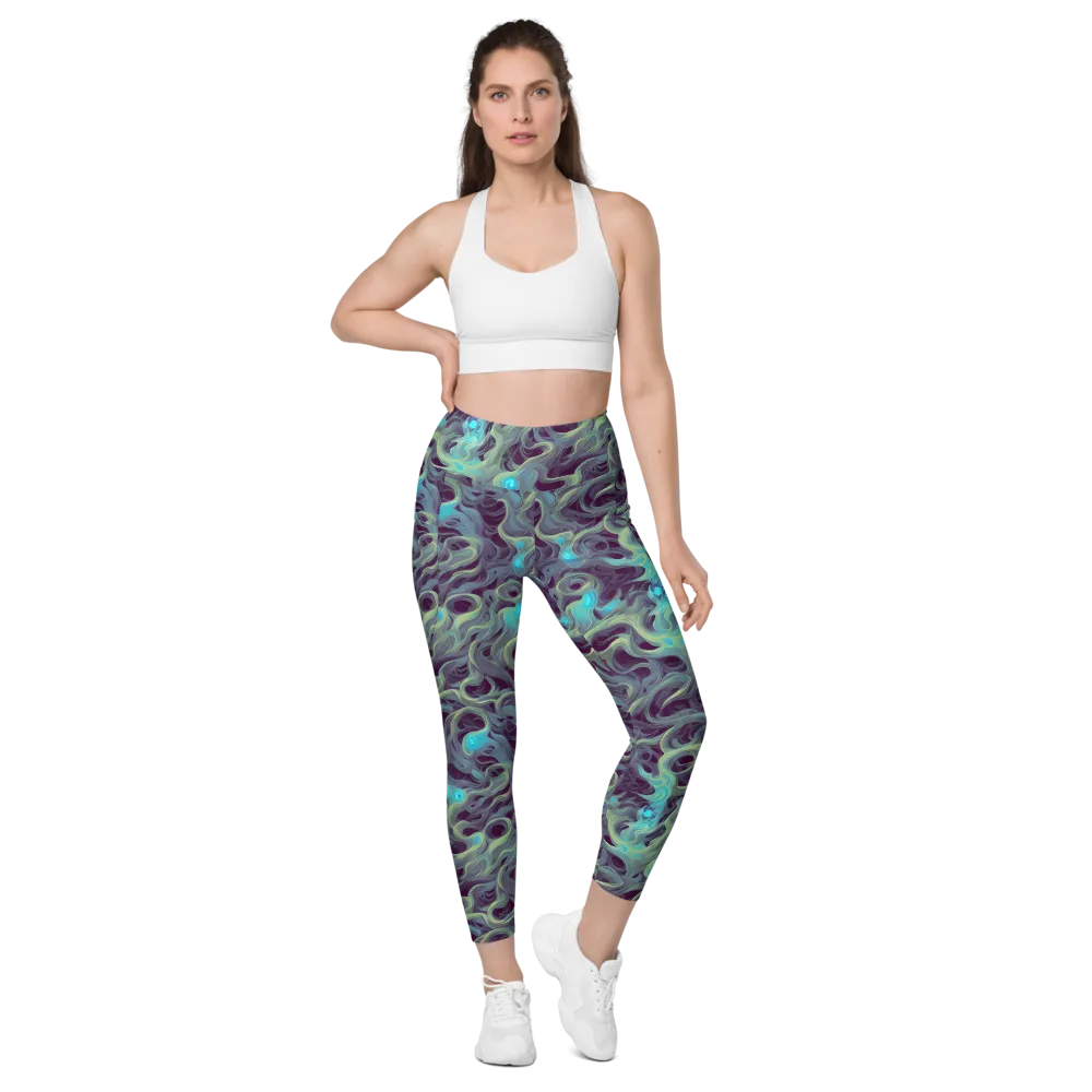 Aqua Apparition on Leggings with Pockets — Front
